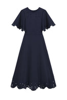 Rebecca Taylor Rachelle Midi Dress in maritime blue, featuring a stylish, flowy design perfect for casual or semi-formal wear.
