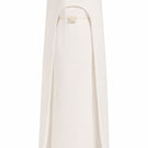 White Plan Legacy Dress gown with elegant fabric and classic design, showcased on a mannequin in a well-lit setting.