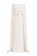 White Plan Legacy Dress gown with elegant fabric and classic design, showcased on a mannequin in a well-lit setting.