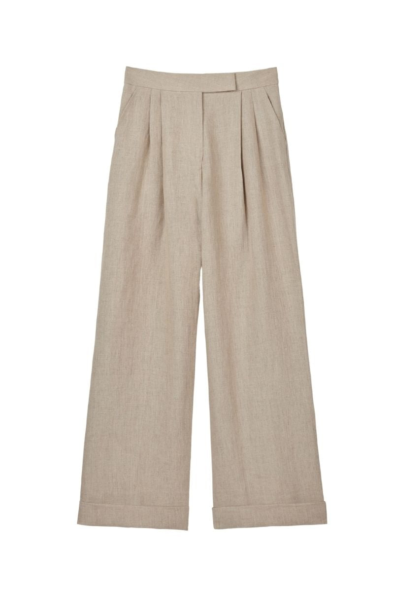 LINEN WIDE LEG PANTS - CULT MIA