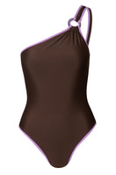 Baobab Asaka one-piece swimsuit in Ciocco Lavanda with a stylish design, featuring lavender color and comfortable fit.