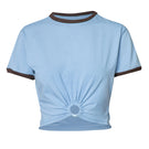 Baobab TIKA T-shirt in Blu Moca, casual shirt with a relaxed fit and stylish design, featuring a vibrant blue color and comfortable fabric.