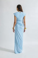 Deme by Gabriella CULT MIA X DEME maxi dress in vibrant floral print, sleeveless with flowing fabric and a fitted waist.