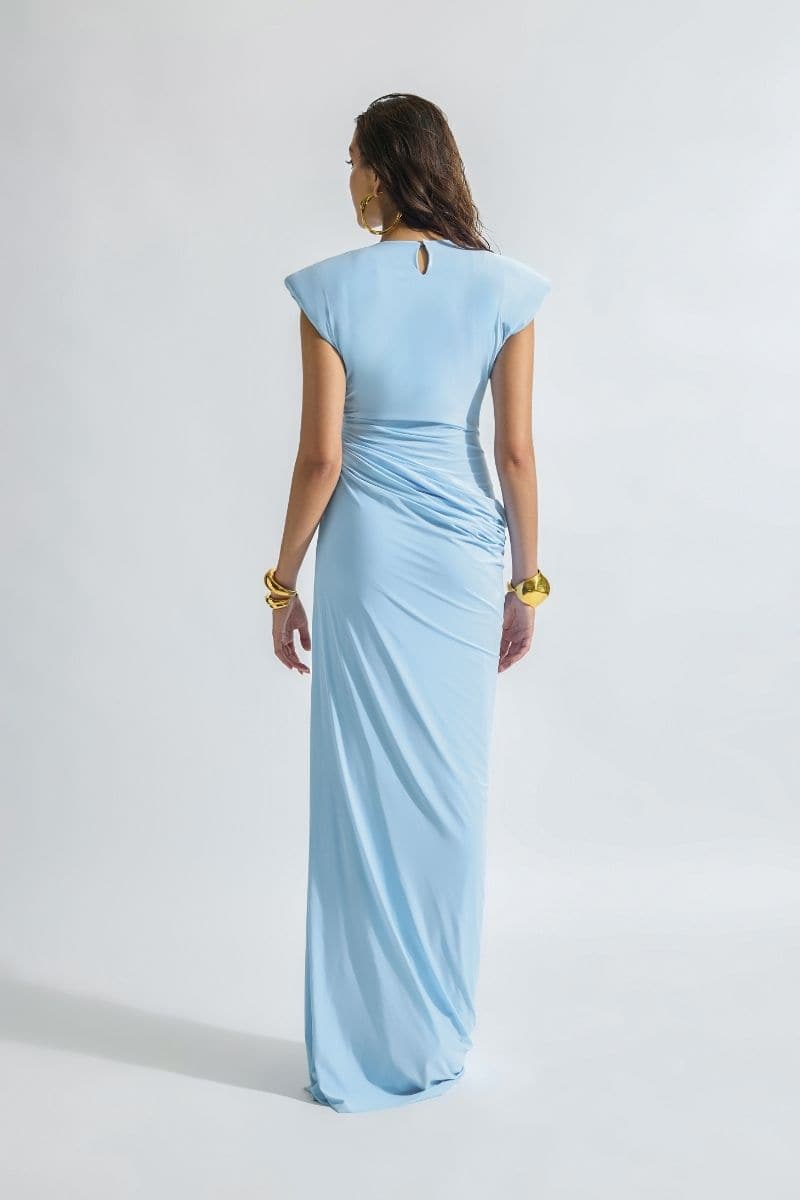 Deme by Gabriella CULT MIA X DEME maxi dress in vibrant floral print, sleeveless with flowing fabric and a fitted waist.