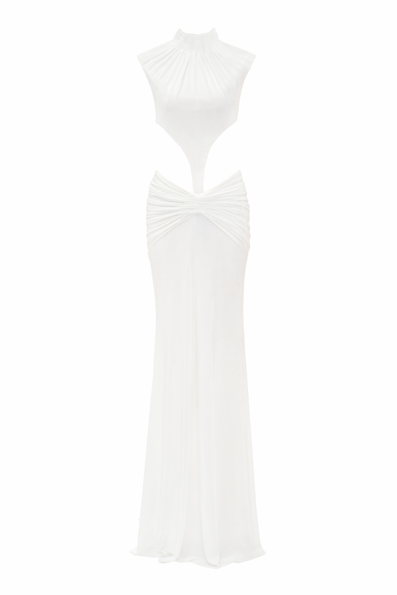 White sculpture set co-ords by TONYY featuring a modern, artistic design with intricate details.