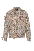 Lalo multi-colored cardigan with bow details, soft knit fabric, and long sleeves, perfect for casual or layered outfits.