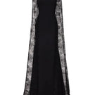 Black Tarık Ediz gown with elegant design, featuring intricate details and a flowing silhouette.