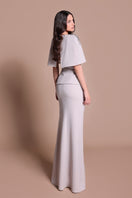 Tarık Ediz Lizzy Mink co-ords set featuring a stylish matching top and pants in plush mink fabric, styled from the back.