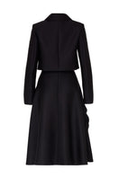 Black Tarık Ediz Agatha co-ords set on ghost mannequin, showing the back design and fit of the stylish matching top and pants.