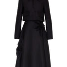 Black Agatha co-ords set by Tarık Ediz displayed on a ghost mannequin, showcasing stylish matching top and pants.