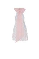 Tarık Ediz ivory mini dress on ghost mannequin, back view showcasing elegant design and fit.