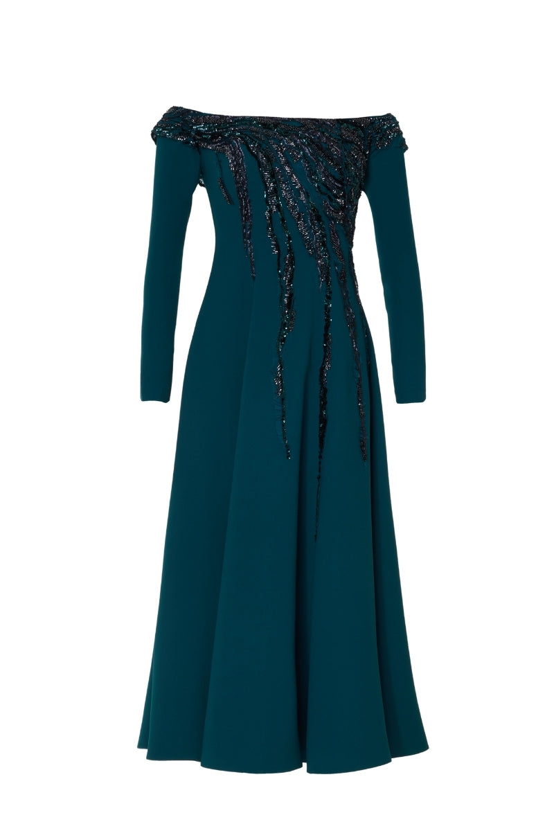 فستان لورا باللون الأزرق الأطلسي