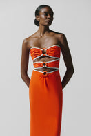 Baobab ZUR Maxi Pareo in Campari, a vibrant cover-up with flowing fabric perfect for beach or poolside wear.
