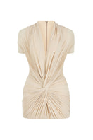 CEM draped cutout mini dress featuring a fitted silhouette, with elegant draping and cutout details, perfect for stylish occasions.