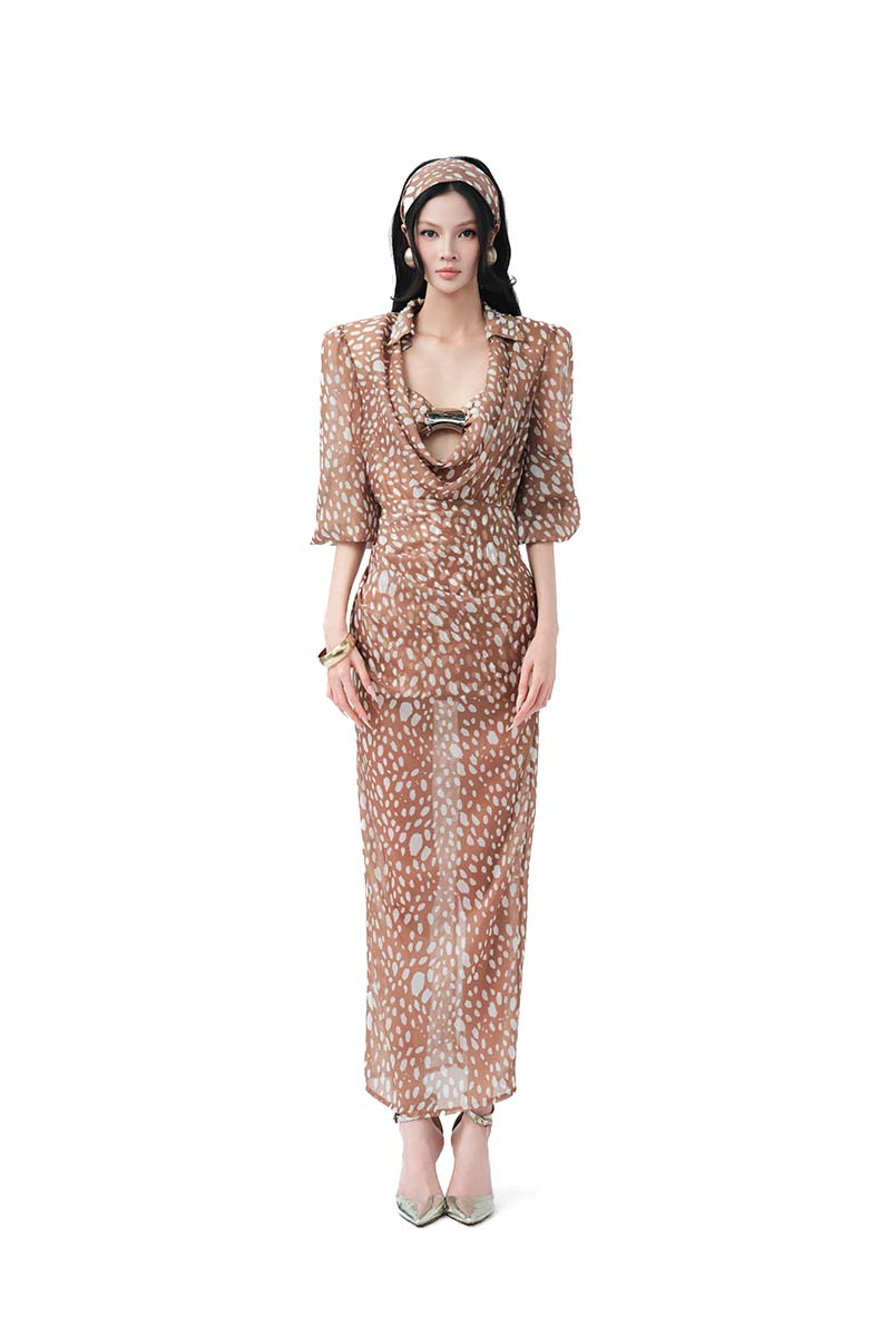 GENTLE INSTINCT MIDI DRESS