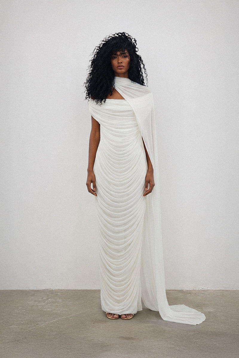 Deme By Gabriella Venice Gown, elegant floor-length gown with flowing fabric and intricate details for formal occasions.