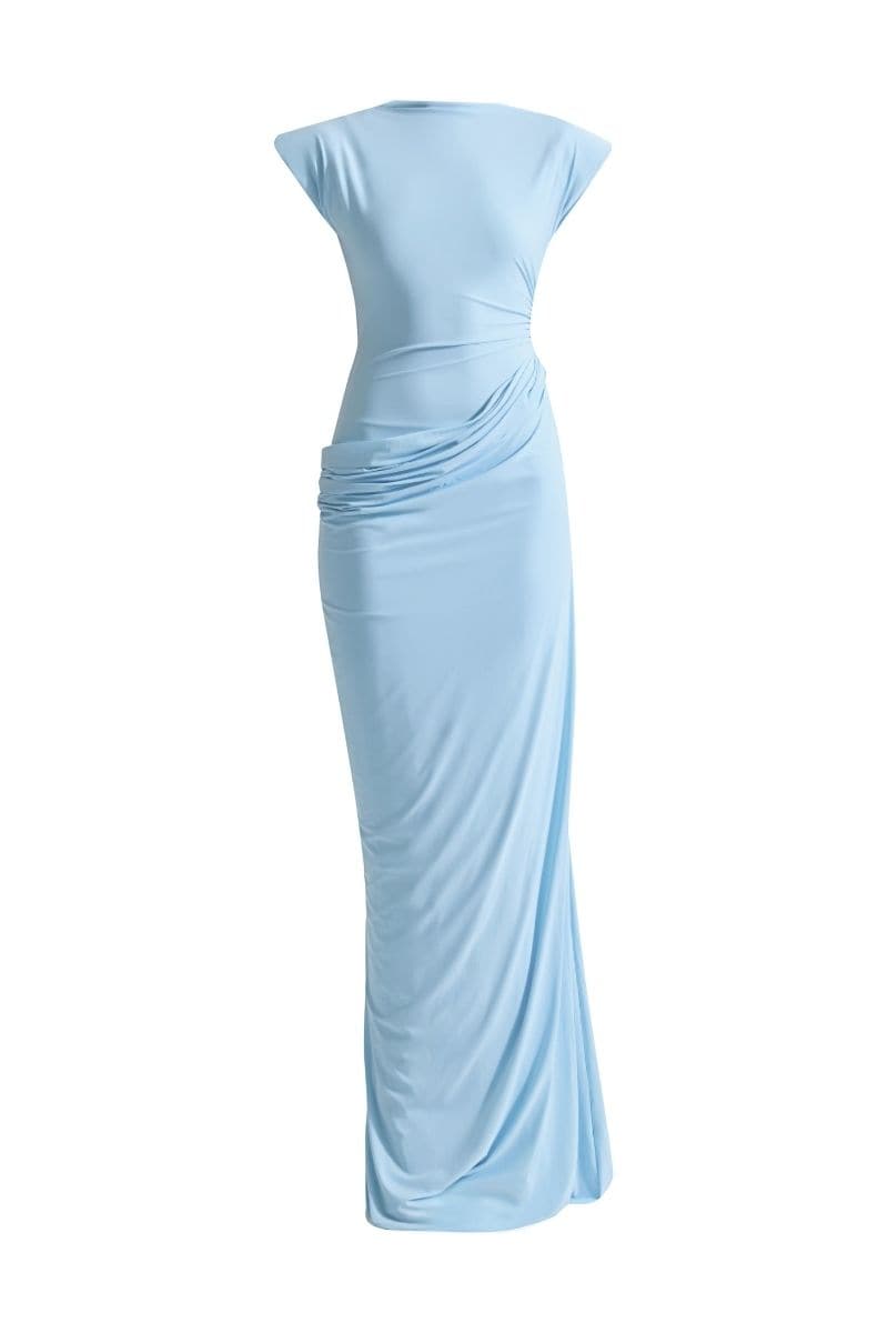 Deme by Gabriella CULT MIA X DEME maxi dress featuring a flowing silhouette and floral pattern, perfect for elegant summer wear.