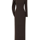 TONYY Umbra Column Maxi Dress in flowing fabric with a fitted bodice and elegant silhouette, perfect for stylish occasions.