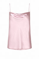 Pink NADYA camisole top by LEKIEU, featuring a delicate fabric and stylish design, shown on a hanger.