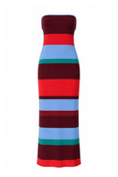 Baobab Mambo Maxi Dress in Funky Aperol, vibrant sleeveless maxi dress with bold patterns and flowing fabric.