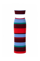 Baobab Mambo Maxi Dress in Funky Aperol with vibrant print, flowy fabric, and stylish design perfect for summer wear.