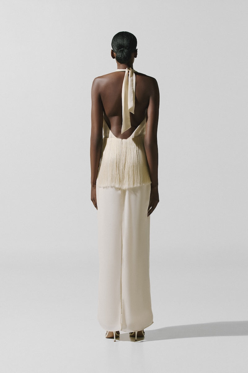 Baobab Paloma Maxi Dress in Mascarpone color, flowing maxi dress with elegant fabric and relaxed fit, ideal for summer wear.