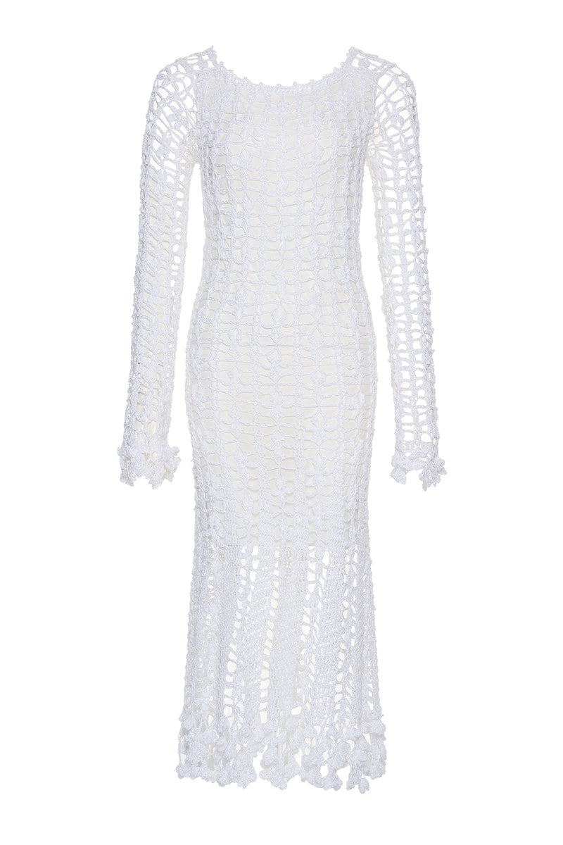 VANILLA HANDMADE CROCHET MIDI DRESS - CULT MIA