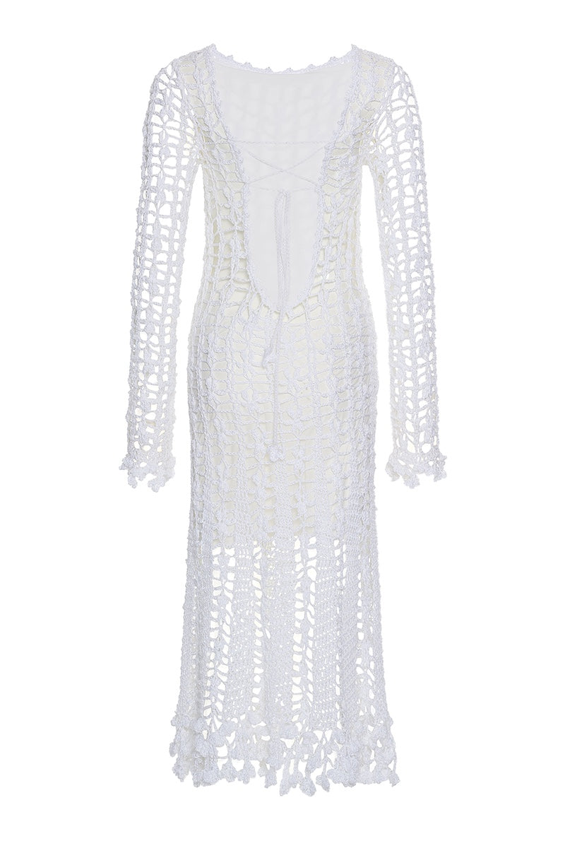 VANILLA HANDMADE CROCHET MIDI DRESS - CULT MIA