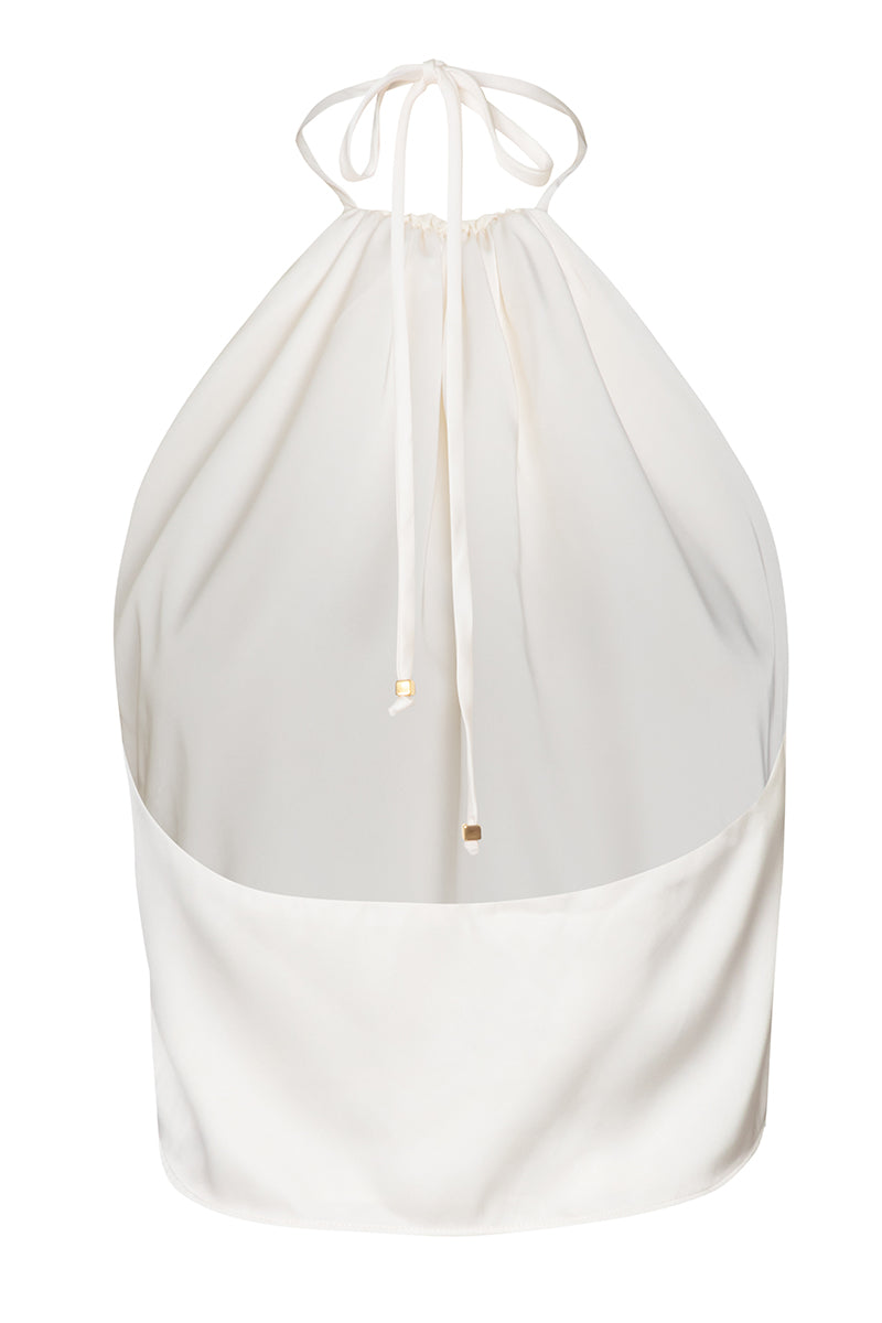 Baobab Lorena top in Mascarpone color, stylish sleeveless blouse with a feminine fit and elegant neckline.