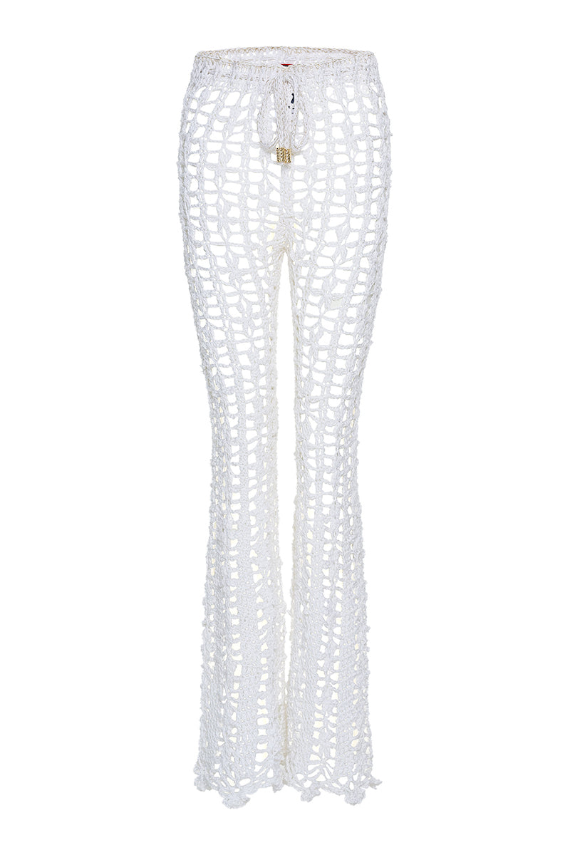 WHITE VANILLA HANDMADE CROCHET PANTS - CULT MIA