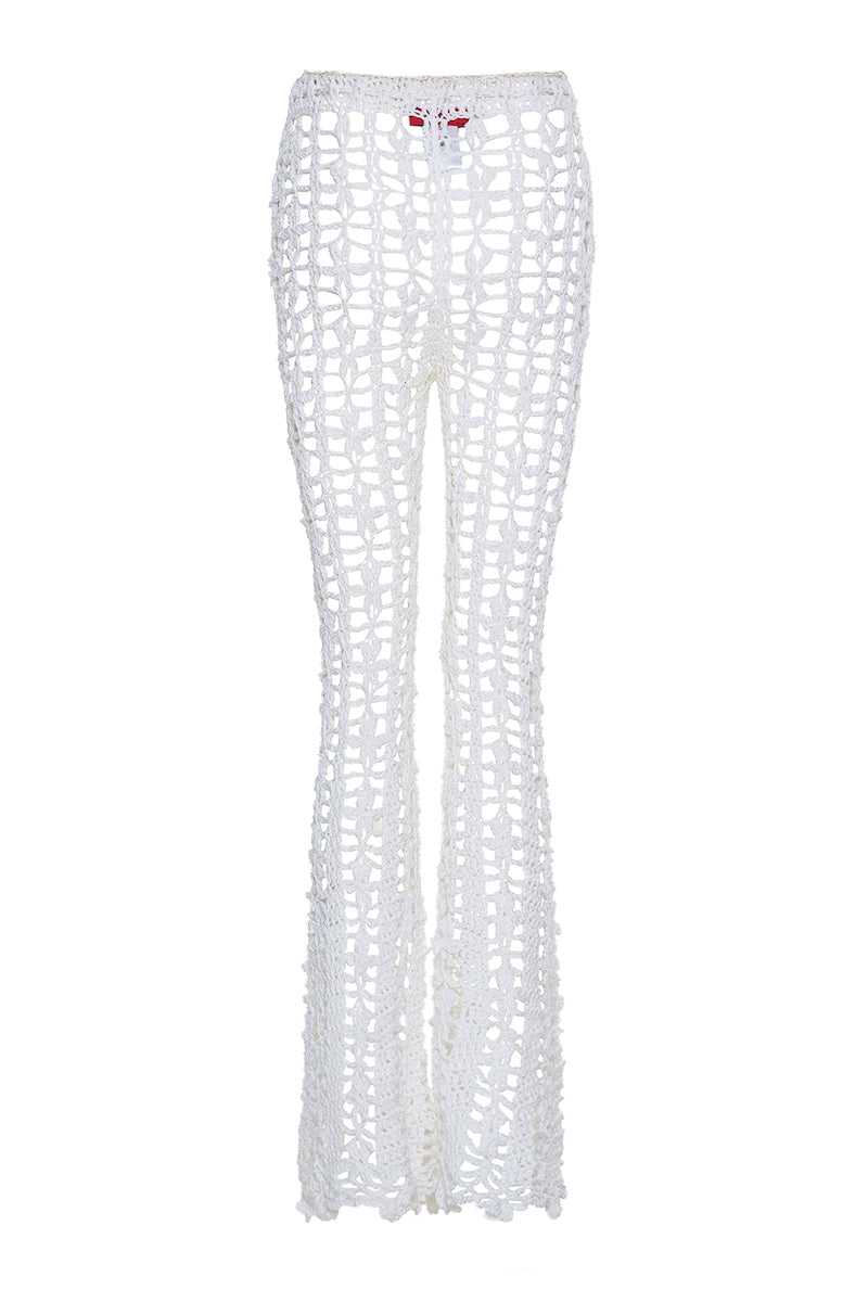 WHITE VANILLA HANDMADE CROCHET PANTS - CULT MIA
