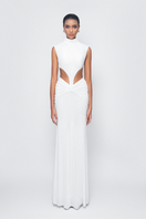 TONYY sculpture set in white co-ords featuring a modern, abstract design with smooth fabric and stylish fit.
