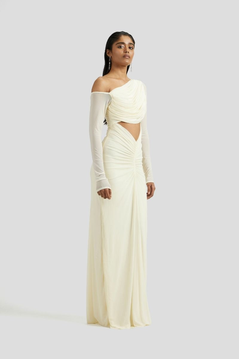 PRISCILLA MAXI DRESS IN OFF WHITE - CULT MIA