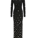 Sudi Etuz mirror-covered maxi dress featuring a flowing silhouette and reflective embellishments, perfect for elegant occasions.