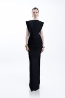 Black MOCCA LARGO gown by LEDIEL, featuring elegant, flowing fabric with a relaxed fit and sophisticated design.