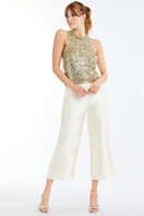 Mestiza New York Blake cropped pants in ivory, stylish tailored pants with a relaxed fit and cropped length, perfect for casual wear.