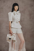 Ivory Romance co-ords set by White Plan featuring a stylish matching top and bottom outfit on a model.
