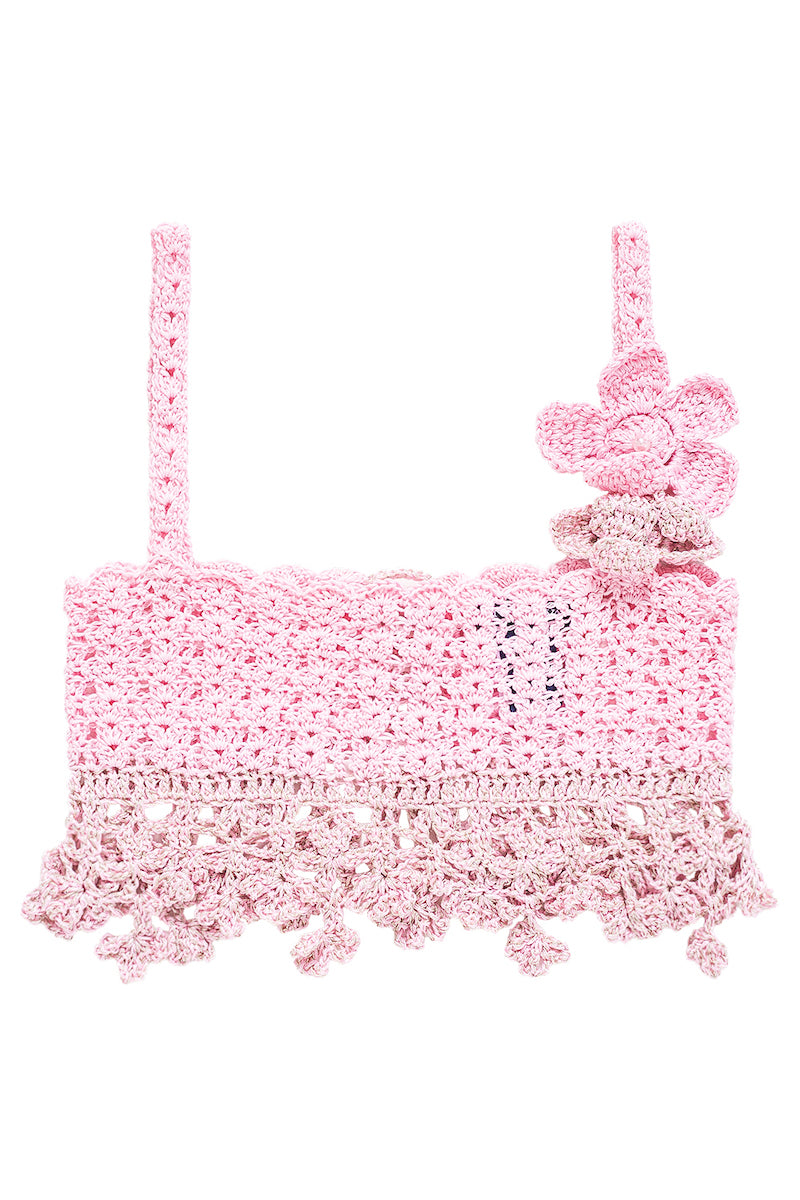 PINK VANILLA HANDMADE CROCHET TOP - CULT MIA