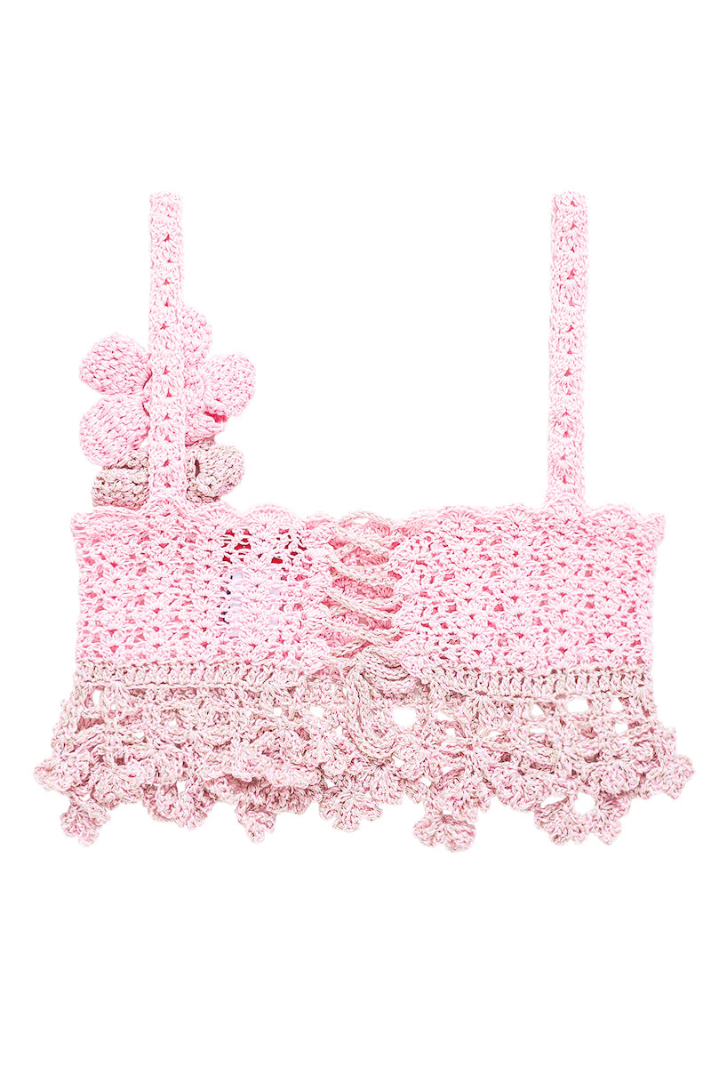 PINK VANILLA HANDMADE CROCHET TOP - CULT MIA