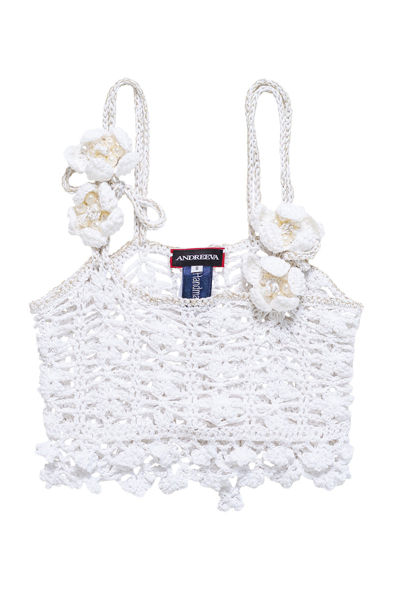 WHITE VANILLA HANDMADE CROCHET TOP - CULT MIA