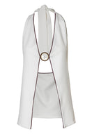 Baobab Bianca vest in cappuccino, sleeveless knit vest with a soft texture, displayed on a plain background.