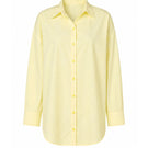 Baobab Wayra shirt in Limone color, lightweight cotton with a relaxed fit and button-down front, displayed on a hanger.