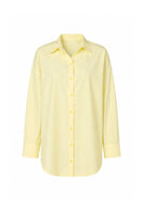Baobab Wayra shirt in Limone color, lightweight cotton with a relaxed fit and button-down front, displayed on a hanger.