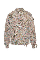 Lalo multi-colored cardigan with bows, featuring soft knit fabric and a cozy, stylish design for women.