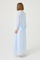 Bocan Couture Liliane long cotton voile robe with off-white lace detailing and delicate flowing fabric.