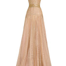 Elegant CEM embellished corset bodice gown with intricate beadwork and flowing fabric, perfect for formal occasions.