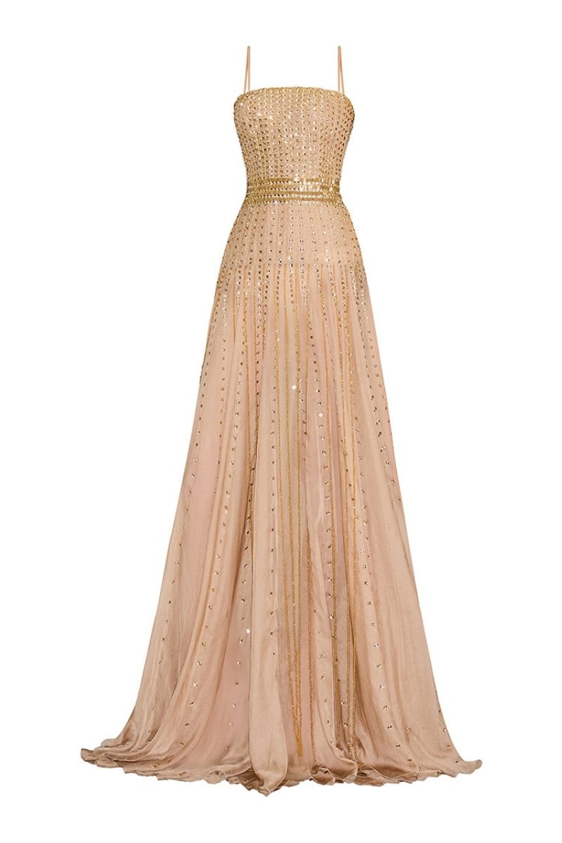 EMBELLISHED CORSET BODICE GOWN - CULT MIA