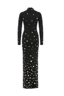 Sudi Etuz mirror-covered maxi dress featuring a flowing silhouette and reflective mirror embellishments, perfect for elegant occasions.