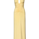 Baobab Romina maxi dress in light yellow with flowing fabric, sleeveless design, and elegant silhouette.