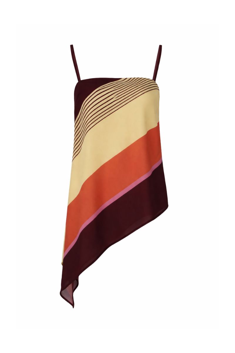 Baobab NOA top in terracotta rosata, stylish women's sleeveless blouse with a relaxed fit and soft fabric.